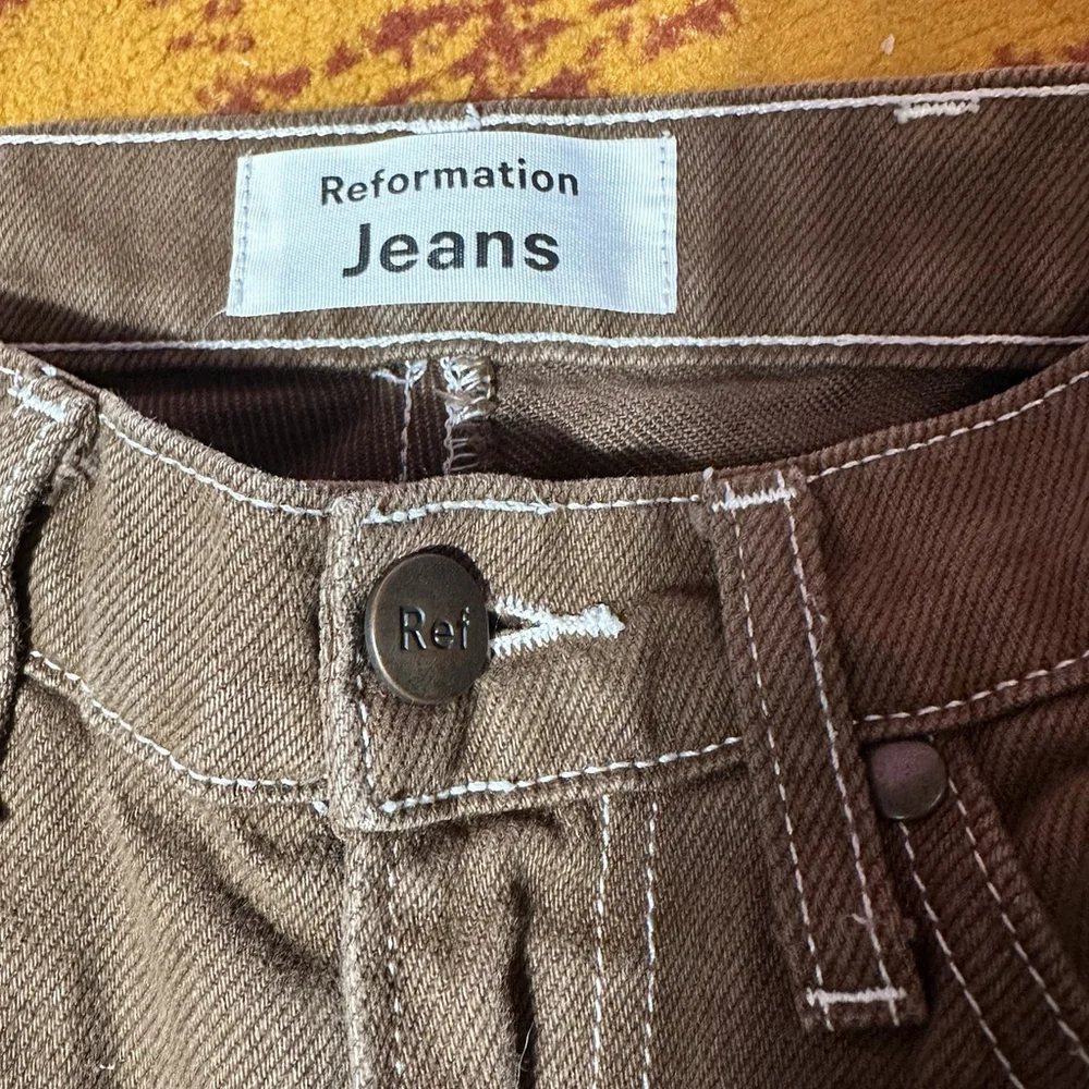 Reformation Cowboy High Rise Straight Jeans Chocolate Brown Women Sz 23x27 NWOT